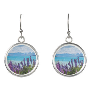 lavender on the lake shore earrings