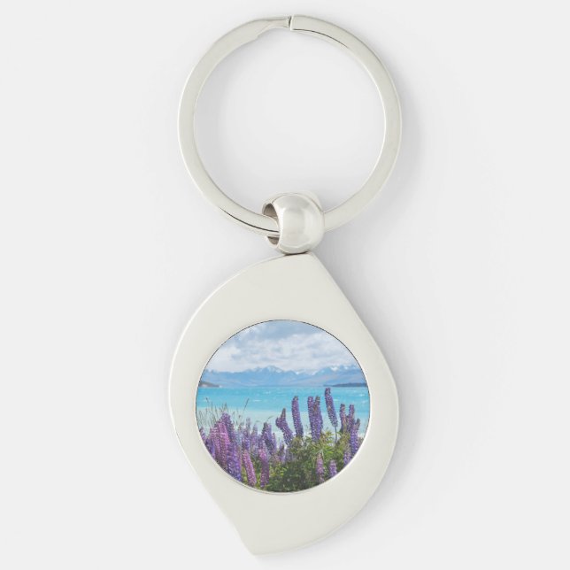 lavender on the lake shore keychain (Front)
