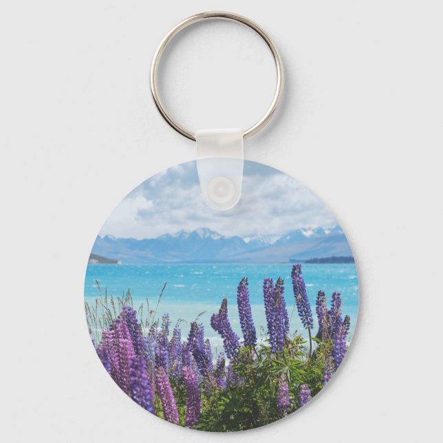 lavender on the lake shore keychain (Front)