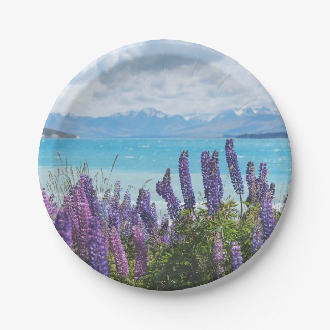 lavender on the lake shore paper plates (Front)