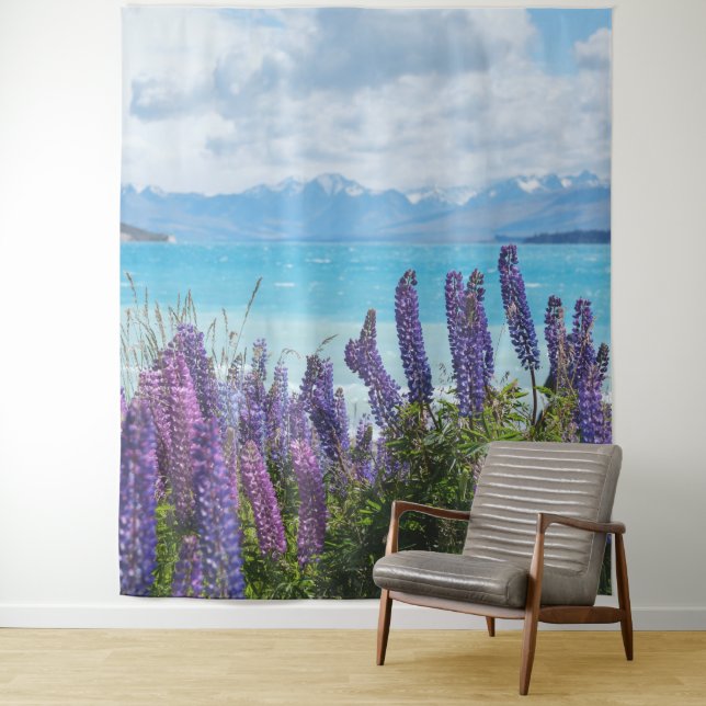 lavender on the lake shore tapestry (In Situ)