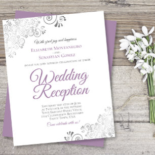 Lavender on White Wedding Reception BUDGET Invite