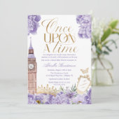 Lavender Once Upon a Time Princess Baby Shower Invitation (Standing Front)