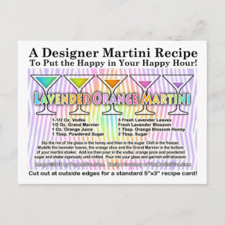 Lavender Orange Martini Recipe Postcard