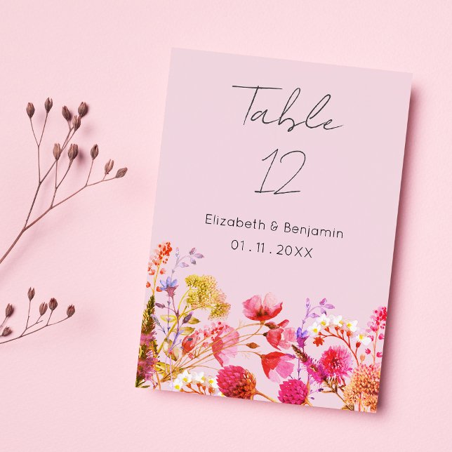 Lavender Orange Pink Yellow Floral Table Numbers (Lavender Orange Pink Yellow Floral Table Numbers)