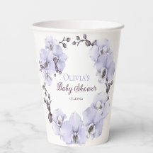 Lavender Orchid Baby Shower Paper Cups