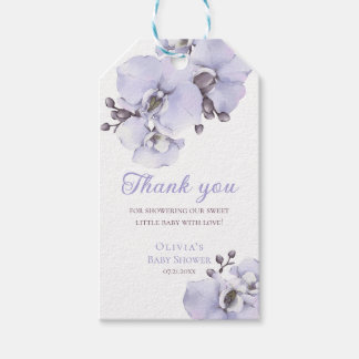 Lavender Orchid Baby Shower Thank You Favor Tags