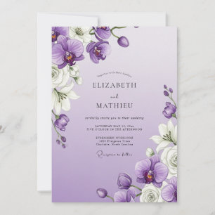 Lavender Orchid Flourish Wedding Invitation