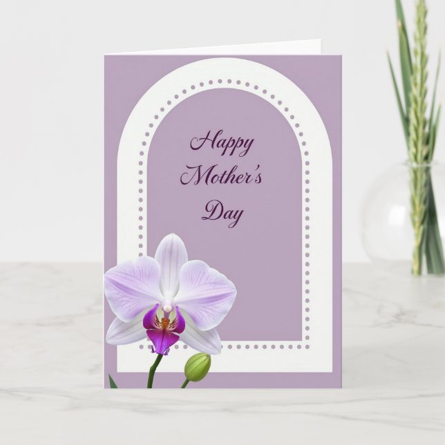 Lavender Orchid Mothers Day Card (Front)