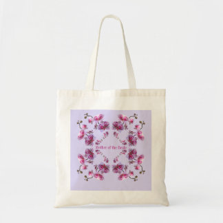 Lavender Orchids Custom Text Name Wedding Tote