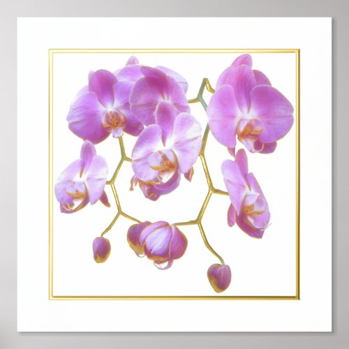 Lavender Orchids Foil Accent Print Poster