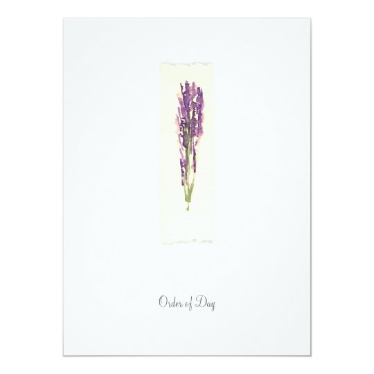 Lavender - Order of Day/Ceremony Card