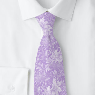 Lavender Ornate Botanical Neck Tie