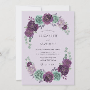 Lavender Ornate Floral Wedding Invitation