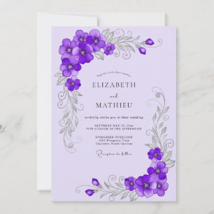 Lavender Ornate Spring Wedding Invitation