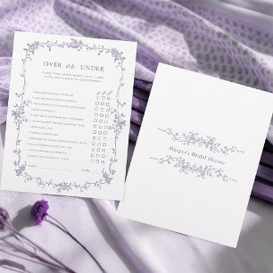 Lavender 'Over or Under' Bridal Shower Game