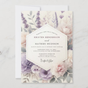 Lavender Painted Meadow Wedding Invitation