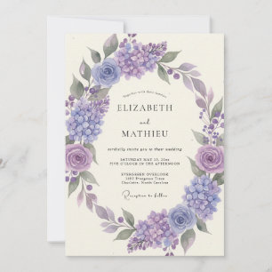 Lavender Painterly Flourish Wedding Invitation