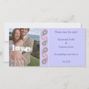 Lavender Paisley Save the Date  Your Photo