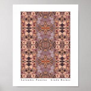 Lavender Pansies Original Art by Linda Becker Poster