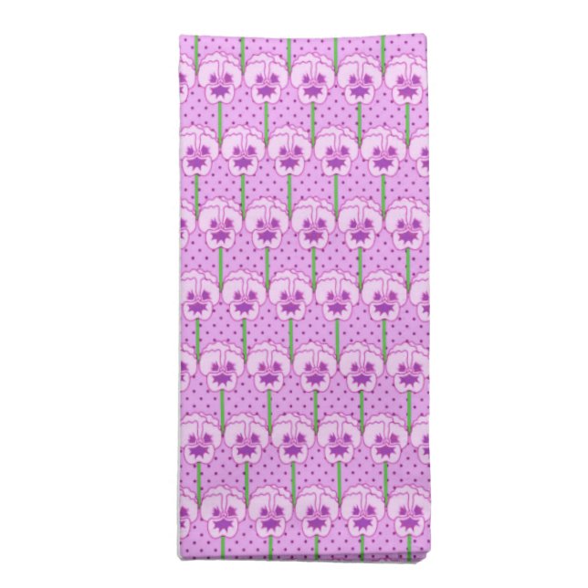 Lavender pansies - retro wallpaper pattern napkin (Folded)