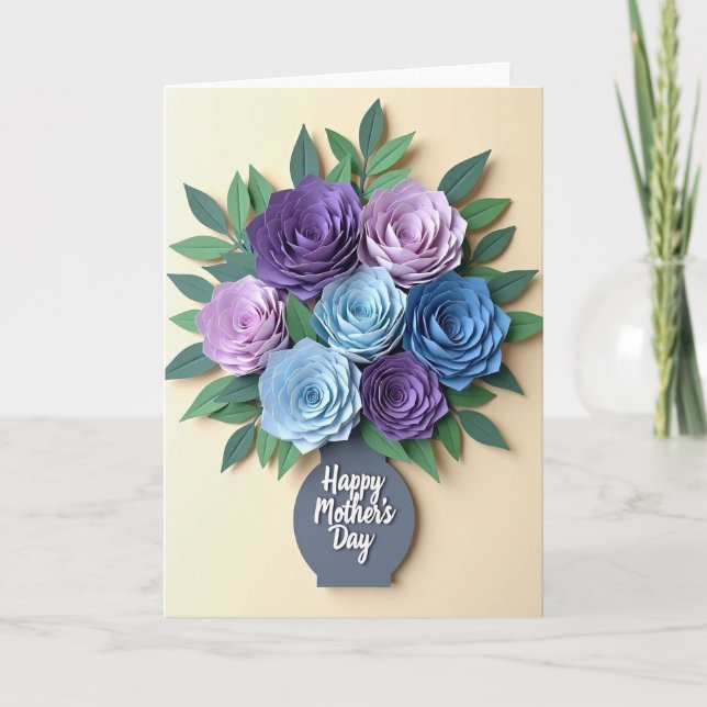 Lavender Paper Flower Card (Front)