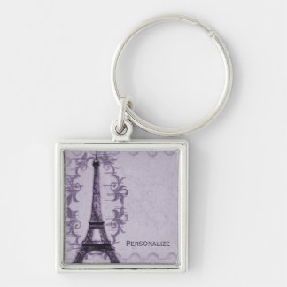 Lavender Paris Grunge Keychain