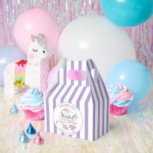 Lavender Parisian Stripes Bridal Shower  Favor Boxes