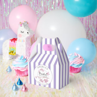 Lavender Parisian Stripes Bridal Shower  Favor Boxes