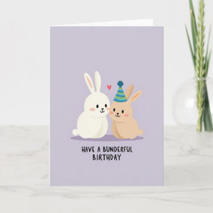 Lavender Party Bunny Card