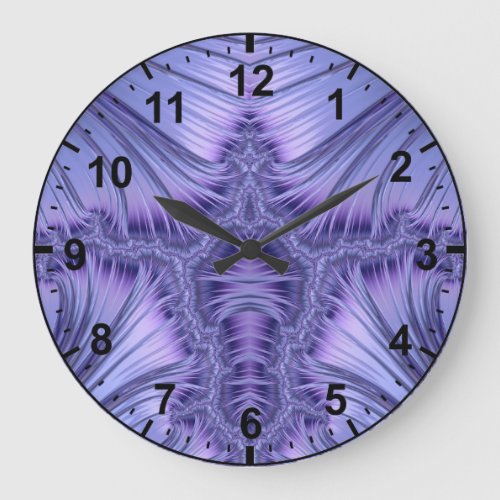 Lavender Pastel Fractal  Large Clock