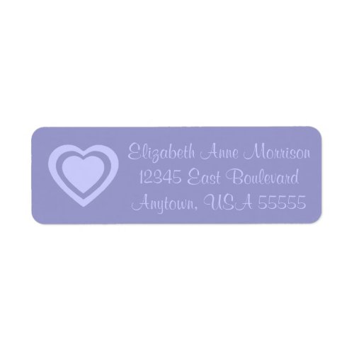 Lavender Pastel Hearts Feminine Girly Woman Return Label