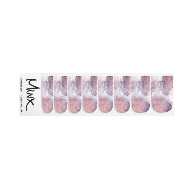 Lavender Pastel Marble Nail Decals (Left Hand)