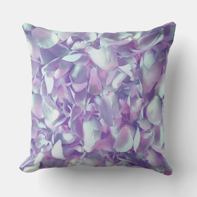 Lavender Pastel Petals Throw Pillow (Front)