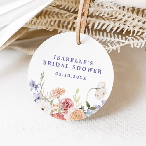 Lavender Pastel Spring Floral Bridal Shower Favor Tags