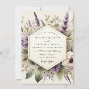 Lavender Pastoral Bloom Wedding Invitation