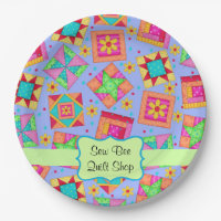 Lavender Patchwork Quilt Block Name Happy Birthday