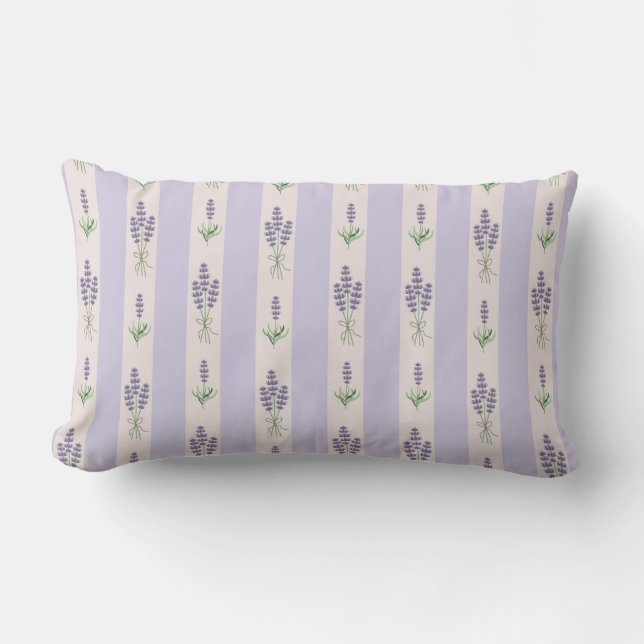 Lavender Pattern Lumbar Pillow (Front)