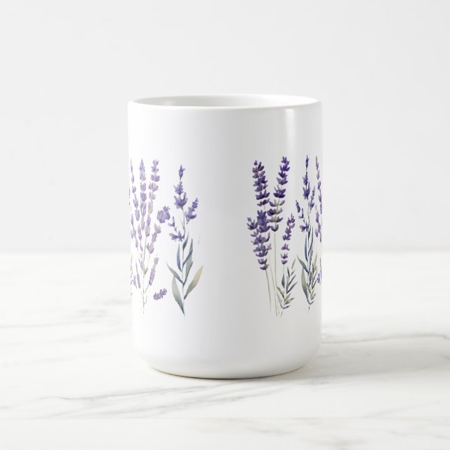 Lavender Pattern Pillar Candle Coffee Mug (Center)