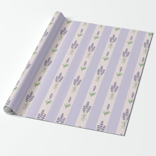 Lavender pattern wrapping paper (Unrolled)