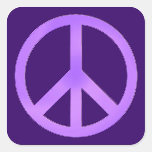 Lavender Peace Symbol Square Sticker
