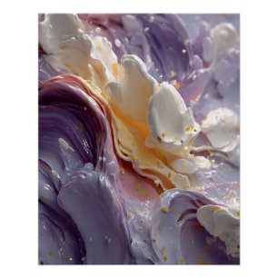 Lavender Peach Cream Fluid Swirl Poster