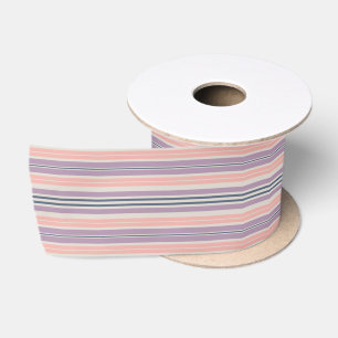Lavender Peach Green and Ivory Satin Ribbon