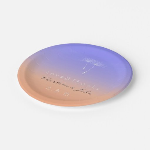 Lavender Peach Pastel Ombre Paper Plate Zazzle