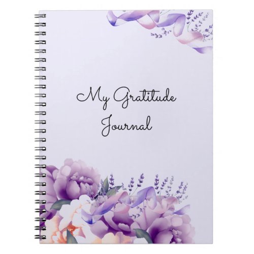 Lavender Peonies Gratitude Journal Notebook