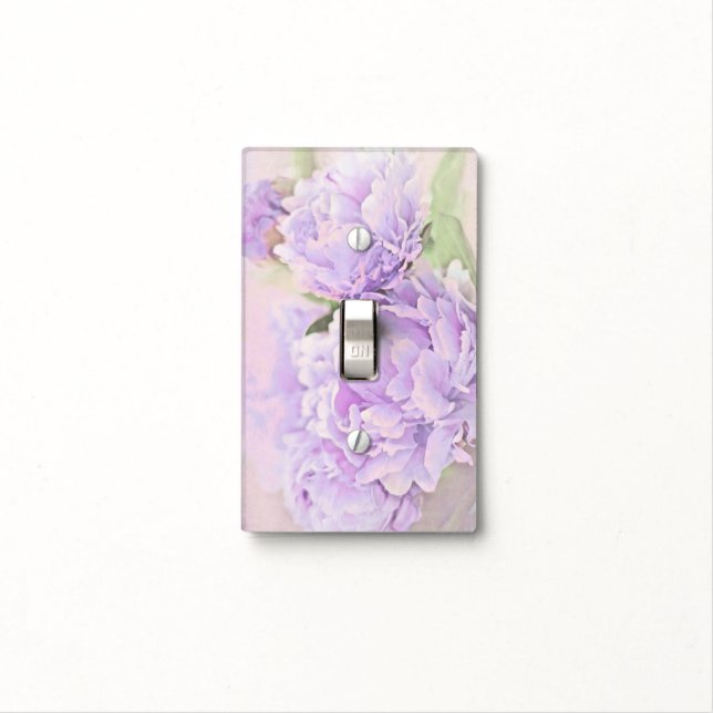 Lavender Peonies Switch Plate Cover (In Situ)