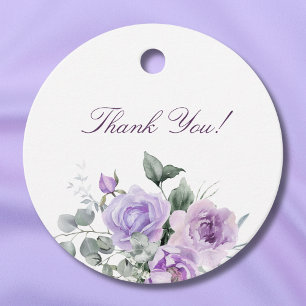Lavender Peony Bridal Shower Thank You Favor Tags