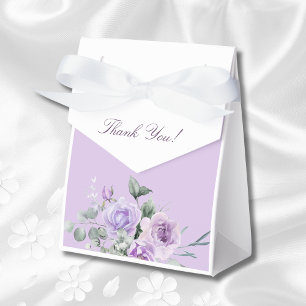 Lavender Peony Floral Bridal Shower Favor Boxes