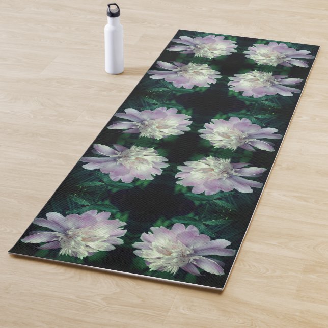 Lavender Peony Flower In Bloom Abstract Yoga Mat (In Situ)