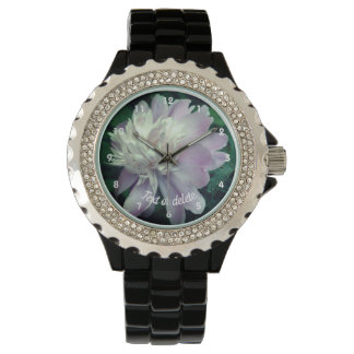 Lavender Peony Flower In Bloom Personalized Watch